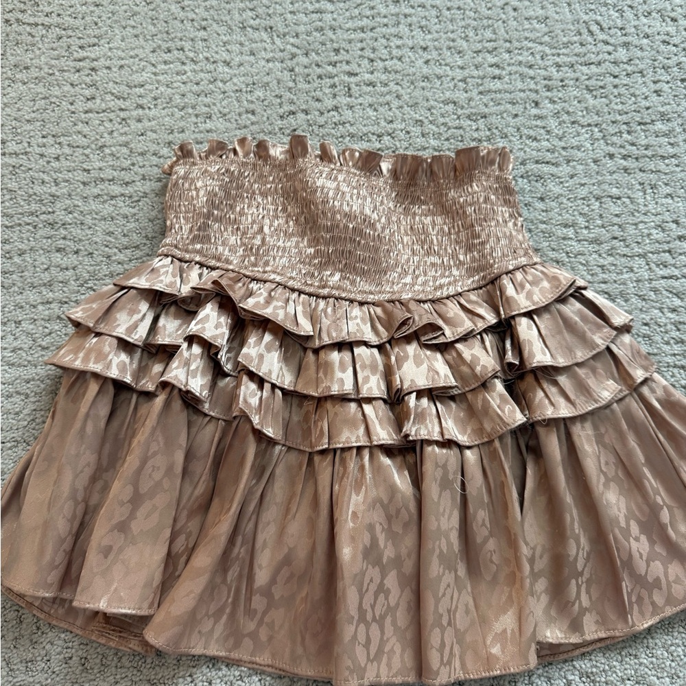 Mustard Seed Tan Layered Mini Skirt